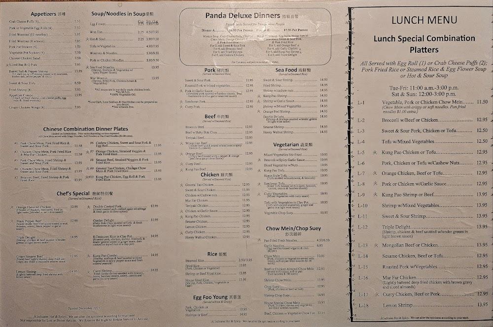 Panda Cafe Menu image 1