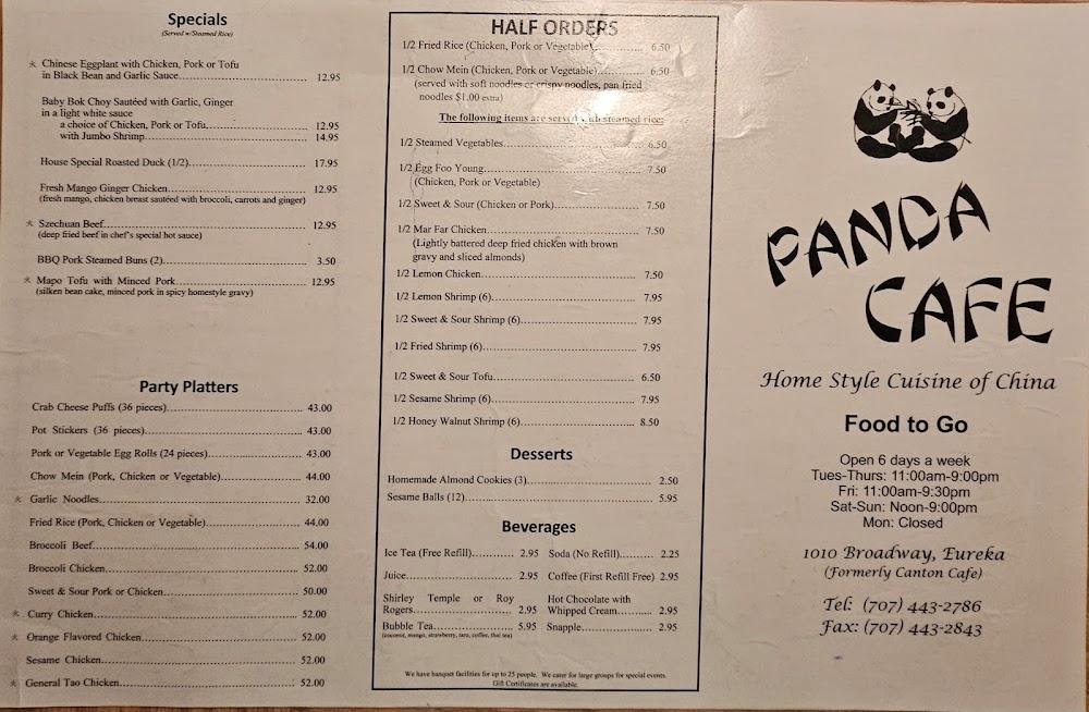 Panda Cafe Menu image 2
